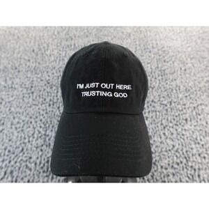 Ethos Black Dad Hat Embroidered Trusting God Crown Logo One Size Cotton